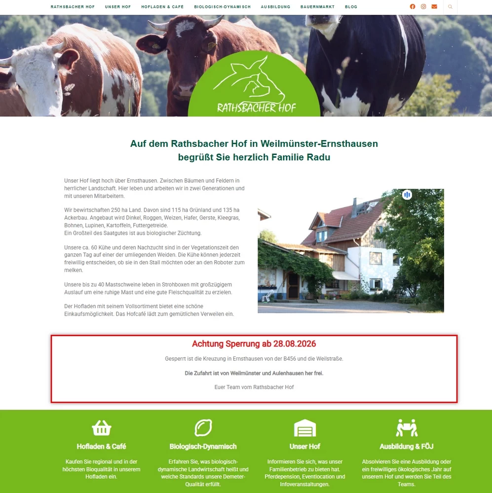 rathsbacher-hof Webdesign Referenz